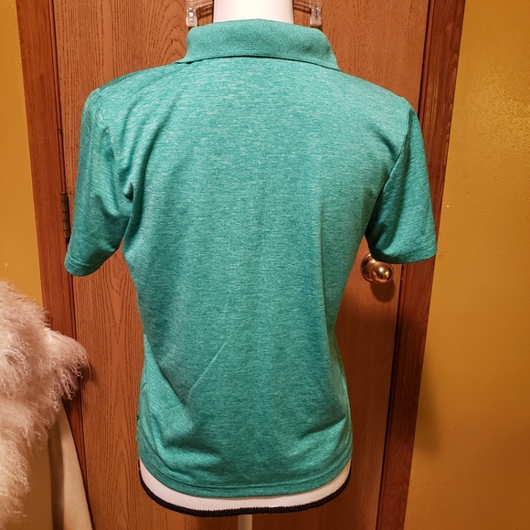 Boy's Button V Neck Sportswear T-Shirt Turquoise - Picture 3 of 4